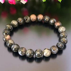 Glaucophane 8mm Natural Stone Beads Stretchable Bracelet